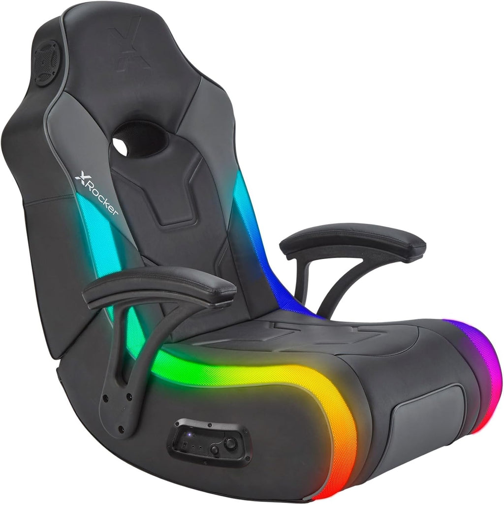 X Rocker Video Gaming Floor Rocker Chair, Built-in Audio, College Dorm Essentials for Guys and Girls, Bedroom, Foldable, Gifts for Gamers