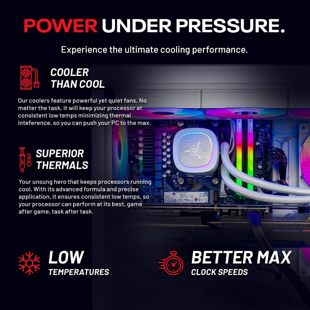 Skytech Gaming Azure 3 Desktop PC, Ryzen 7 7800X3D 4.2 GHz (5GHz Turbo), NVIDIA RTX 5060 Ti 16GB, 1TB Gen4 NVMe SSD, 32GB DDR5 RAM 6000 RGB, 650W Gold PSU, 360mm ARGB AIO, Wi-Fi, Win 11