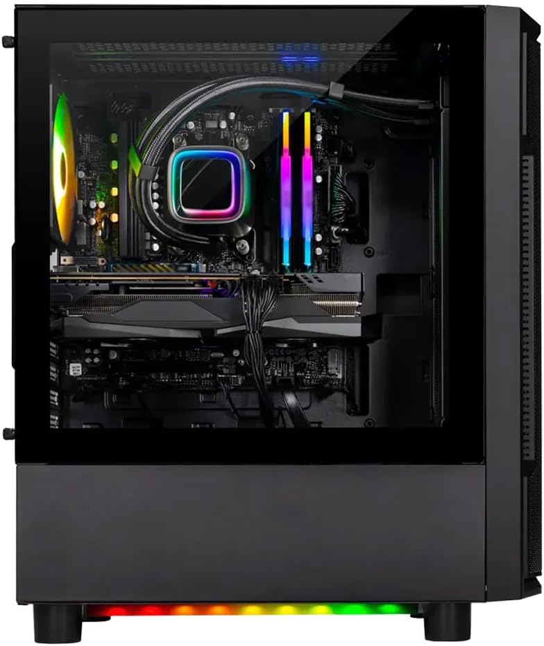 Skytech Gaming Shadow Gaming PC, AMD Ryzen 7 9700X 3.8GHz, NVIDIA RTX 5060 Ti 8GB VRAM, 1TB NVMe SSD, 32GB DDR5 RAM 5600, 650W Gold PSU, 360 ARGB AIO, Wi-Fi, Win 11, Desktop