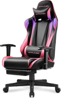 GTPLAYER Gaming Chair with Footrest, Ergonomic Computer Game Desk Chair, Recline Gaming Chair Seat Height Adjustment, Swivel Rocker with Headrest and Lumbar (Colorful)