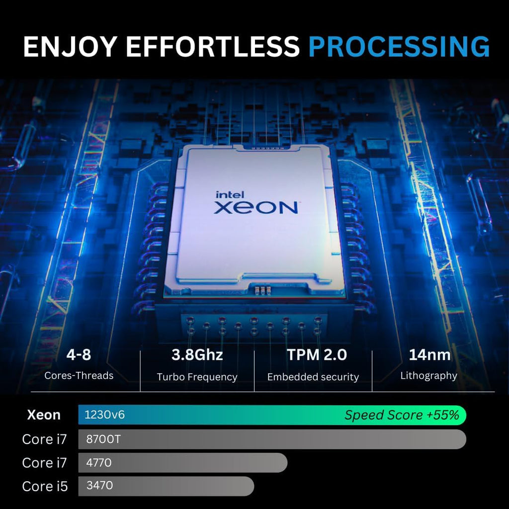 NOVATECH Phantom 2.0 - Prebuilt Gaming PC Desktop Computer - RX580 - Intel Xeon i7 3.5GHz - 16GB RAM - 512GB M.2 SSD, Win 11 Pro - Gaming Computer Tower - Pre Built PC Gameing - 1 Year Warranty