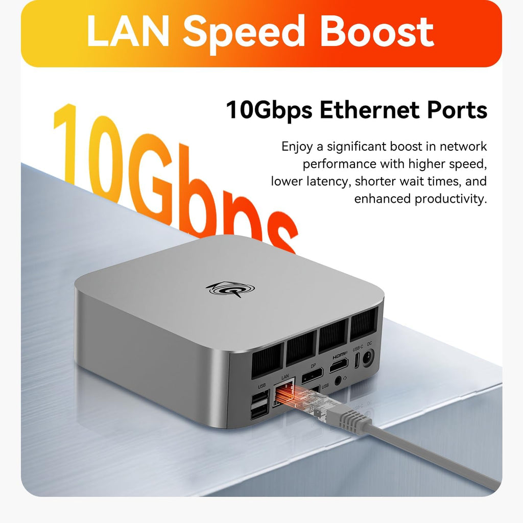 Beelink SER9 Max AI Mini PC, AMD Ryzen AI 7 H 350(8C/16T,5.0GHz), 64G DDR5 1TB PCIe4.0 x4 SSD, AI PC AMD Radeon 860M NPU 50 AI Tops, Dual Audio Jacks/USB4/WiFi6/BT5.2/10G LAN