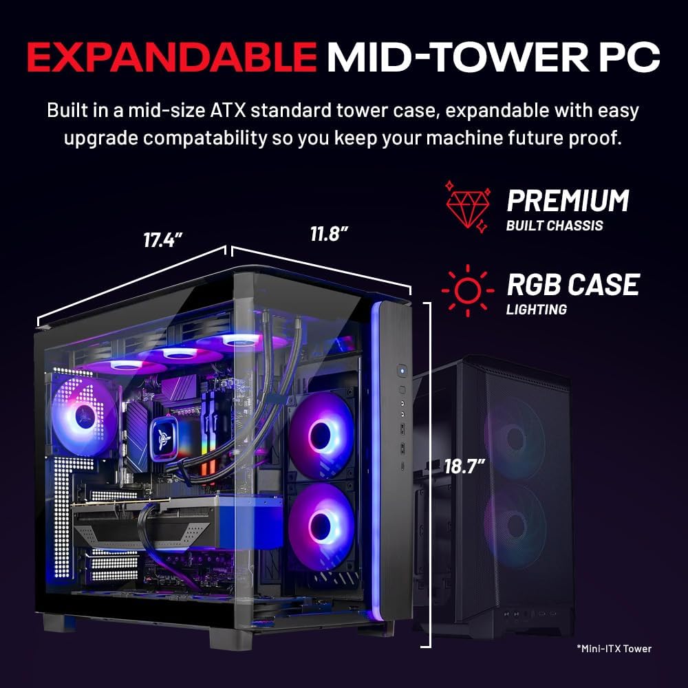 Skytech Gaming King 95 Desktop PC, Intel i7 14700F 2.1 GHz (5.3GHz), NVIDIA RTX 5070 Ti 16GB, 2TB Gen4 NVMe SSD, 32GB DDR5 RAM 6000 RGB, 850W Gold PSU, 360mm ARGB AIO, Wi-Fi, Win 11