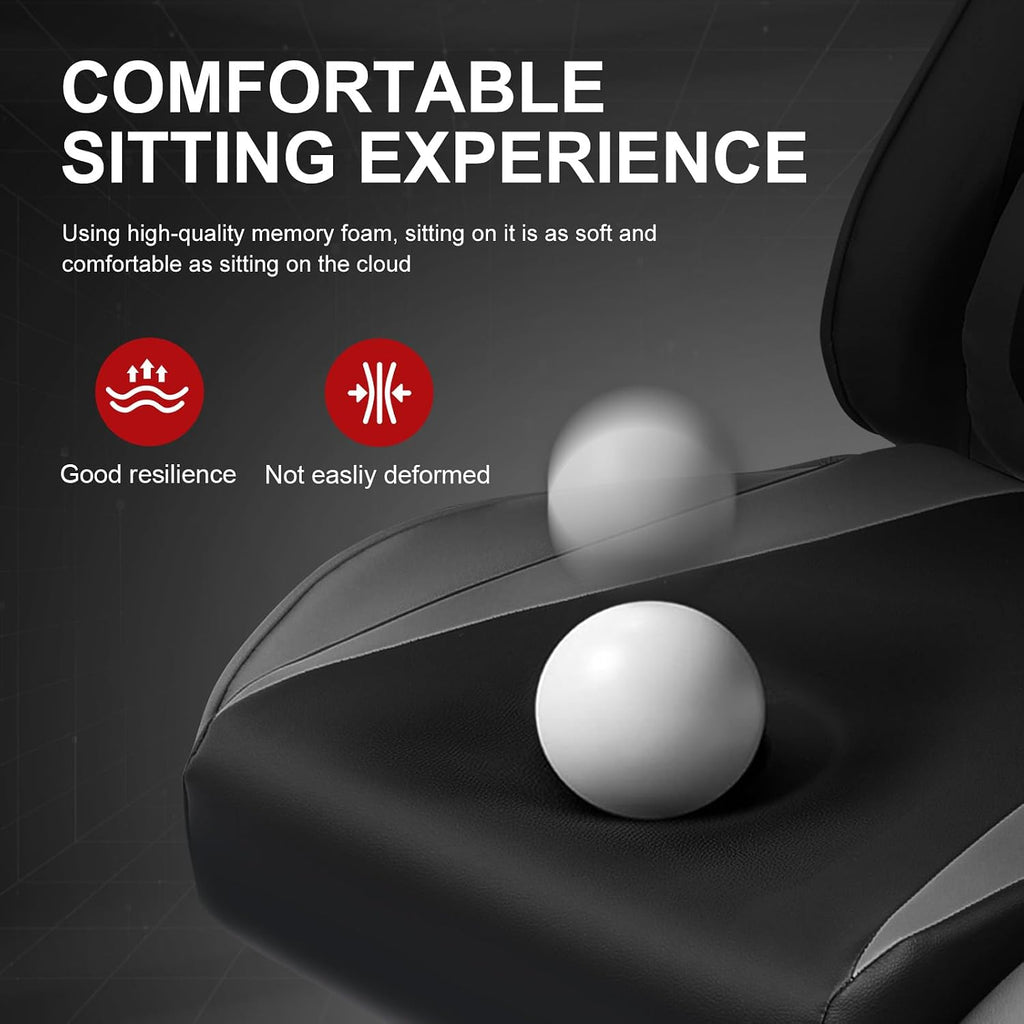 GTPLAYER Gaming Chair with Footrest, Ergonomic Computer Game Desk Chair, Recline Gaming Chair Seat Height Adjustment, Swivel Rocker with Headrest and Lumbar (Gray)