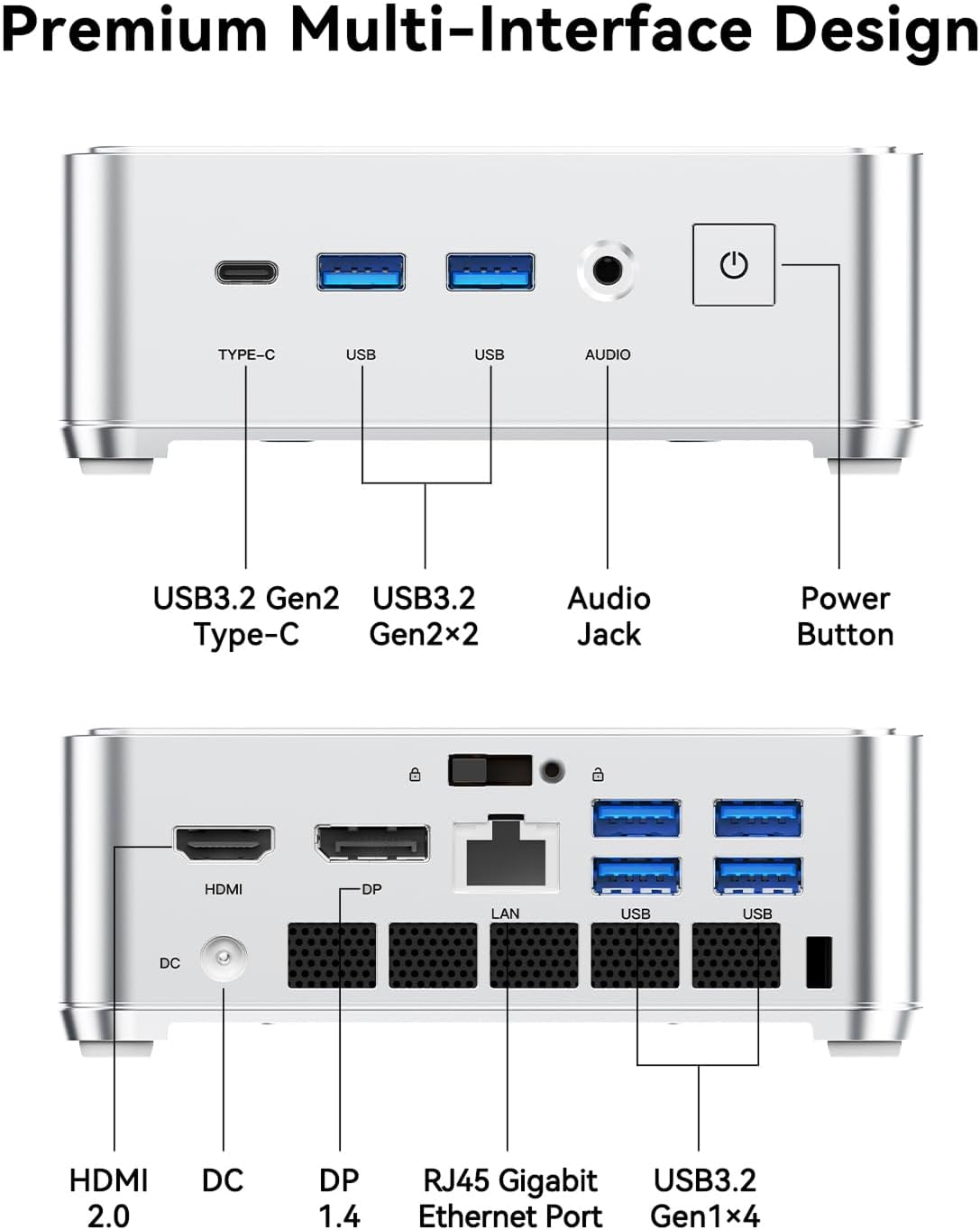 KAMRUI Hyper H2 Mini PC, Intel Core i7 14650HX Mini Computers (16C/24T, up to 5.2GHz), 32GB RAM 1TB PCle4.0 SSD Micro Desktop PC, Triple 4K Display, USB Type-C, WiFi6, BT5.2, Business Office