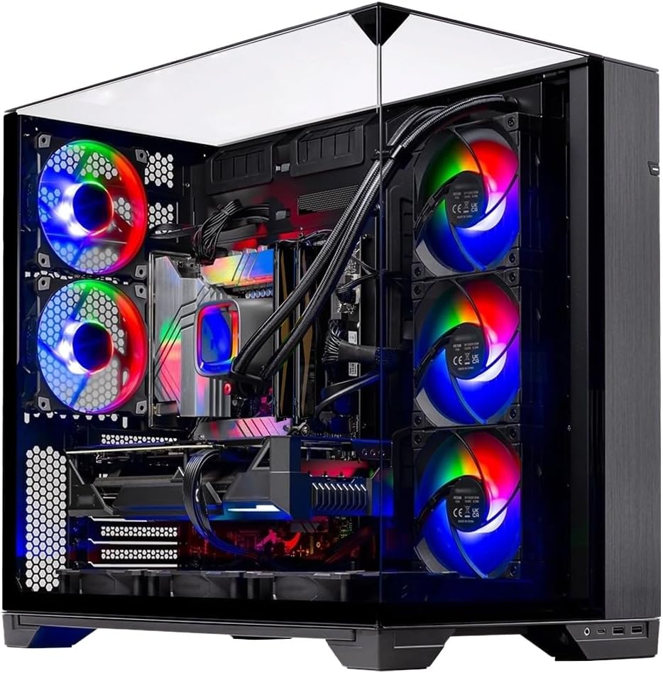Skytech Gaming O11 Vision Gaming PC, AMD Ryzen 7 9800X3D 4.7GHz, AMD RX 9070XT 16GB VRAM, 1TB Gen4 NVMe SSD, 32GB DDR5 RAM 6000, 850W Gold ATX 3 PSU, 360 ARGB AIO, WI-FI 5, Windows 11, Desktop