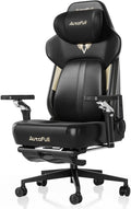 AutoFull M6 Ergonomic Gaming Chair – with 3rd-Gen Dynamic Lumbar Support, Lumbar & Leg Massage, Ventilated & Heated Seat, 360° Mechanical Armrests, Retractable Footrest (Black)
