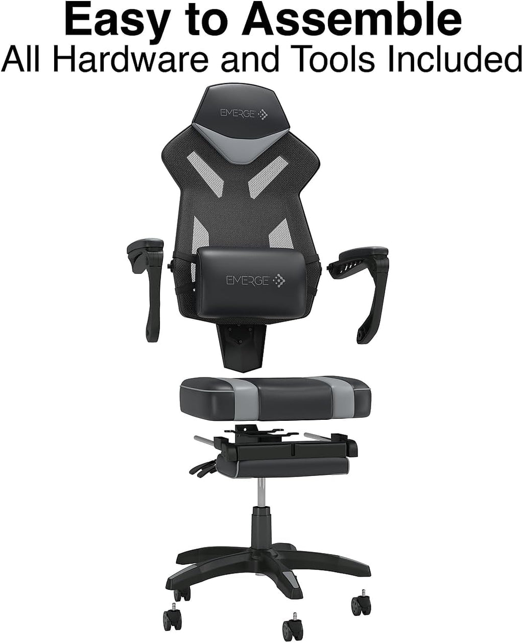 Staples Emerge Vomax Gaming Chair, Ergonomic, Adjustable Height, Swivel, Black