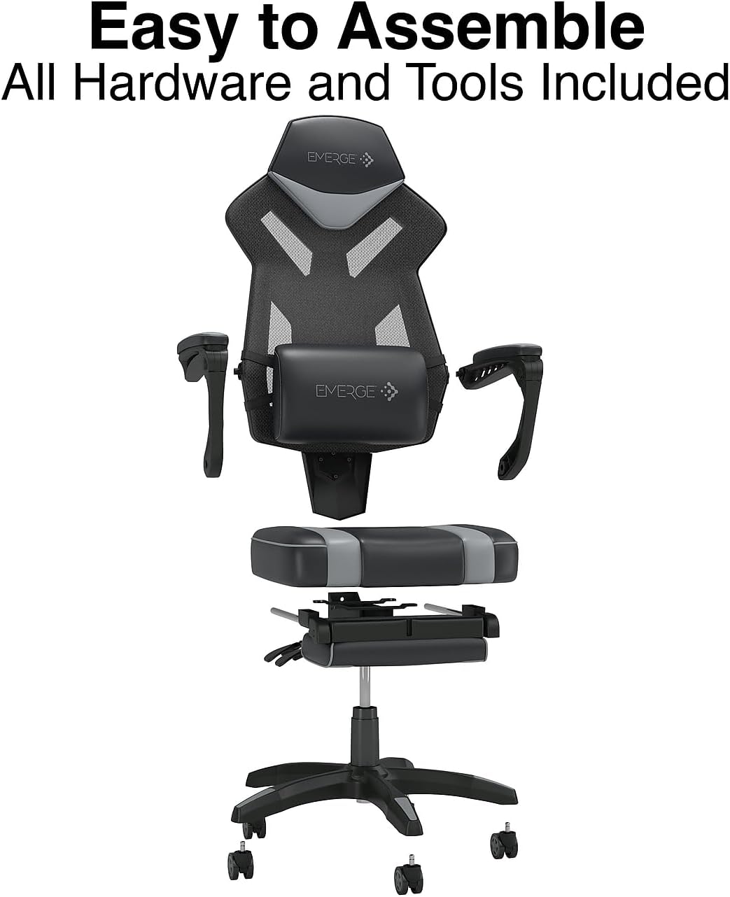 Staples Emerge Vomax Gaming Chair, Ergonomic, Adjustable Height, Swivel, Black