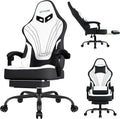 Gaming Chair Fabric, Ergonomic Computer Chair with Footrest, Video Gamer Chair with Pocket Spring Cushion,Linkage Armrests and Headrest Lumbar Support,Swivel Height Adjustable Office Chair for Adults