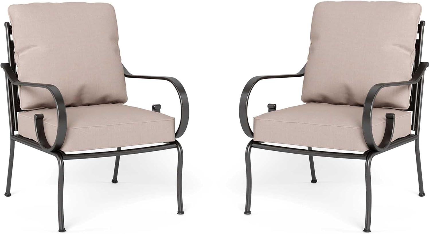 Sophia & William Extra Large & High Back Patio Furniture Set Metal Modern Outdoor Conversation Sets with Sofa Chairs