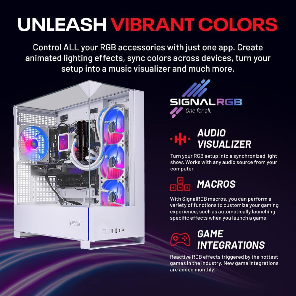 Skytech Gaming Archangel 5 Gaming PC, AMD Ryzen 7 7800X3D 4.2GHz, NVIDIA RTX 5060 Ti 16GB, 1TB NVMe SSD, 32GB DDR5 RAM 6000, 750W Gold PSU, 360 ARGB AIO, Wi-Fi, Win 11, Desktop