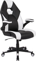 Realspace RS Gaming™ RGX Faux Leather High-Back Gaming Office Chair, Black/White, BIFMA Compliant