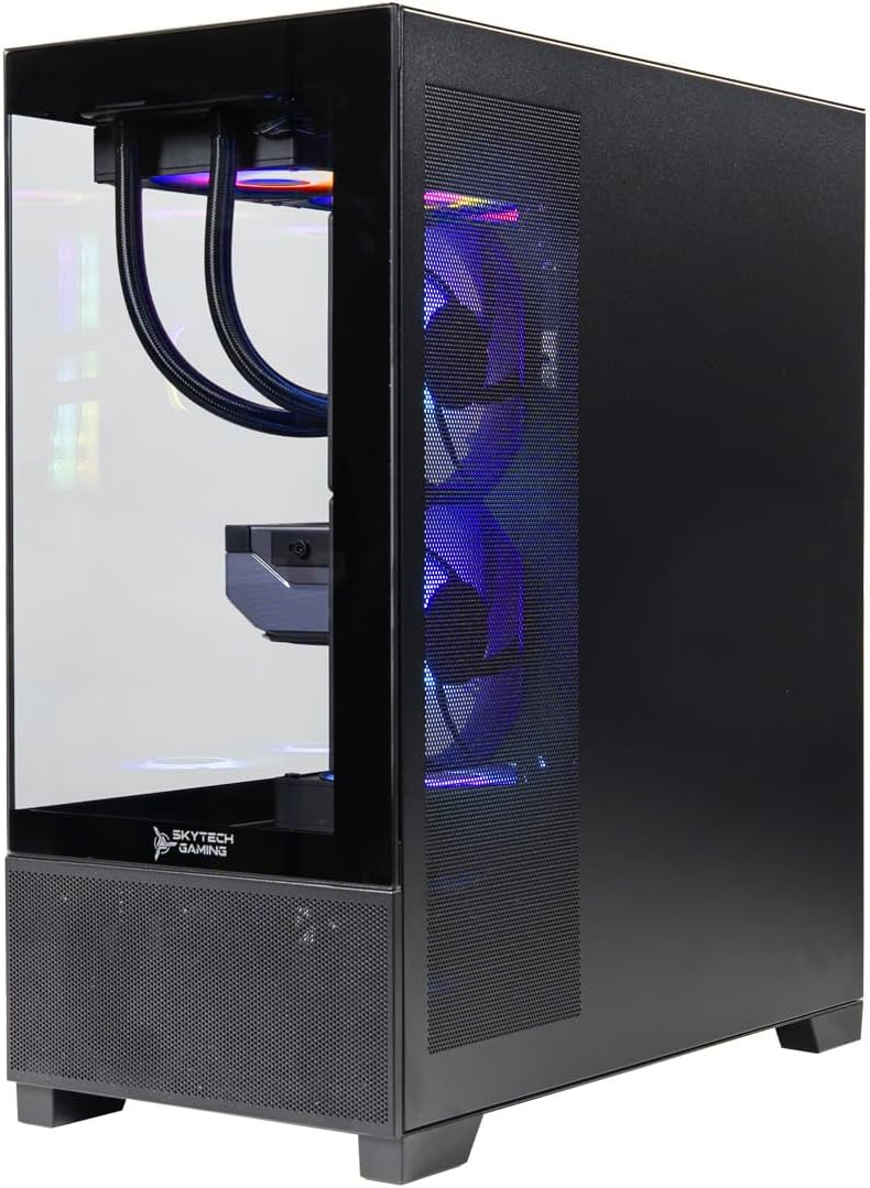 Skytech Gaming Azure 3 Plus Gaming PC, AMD Ryzen 7 7800X3D 4.2GHz, NVIDIA RTX 5060 Ti 16GB, 1TB Gen4 NVMe SSD, 32GB DDR5 RAM 5600, 850W Gold ATX 3 PSU, 360 ARGB AIO, Wi-Fi, Win 11, Desktop