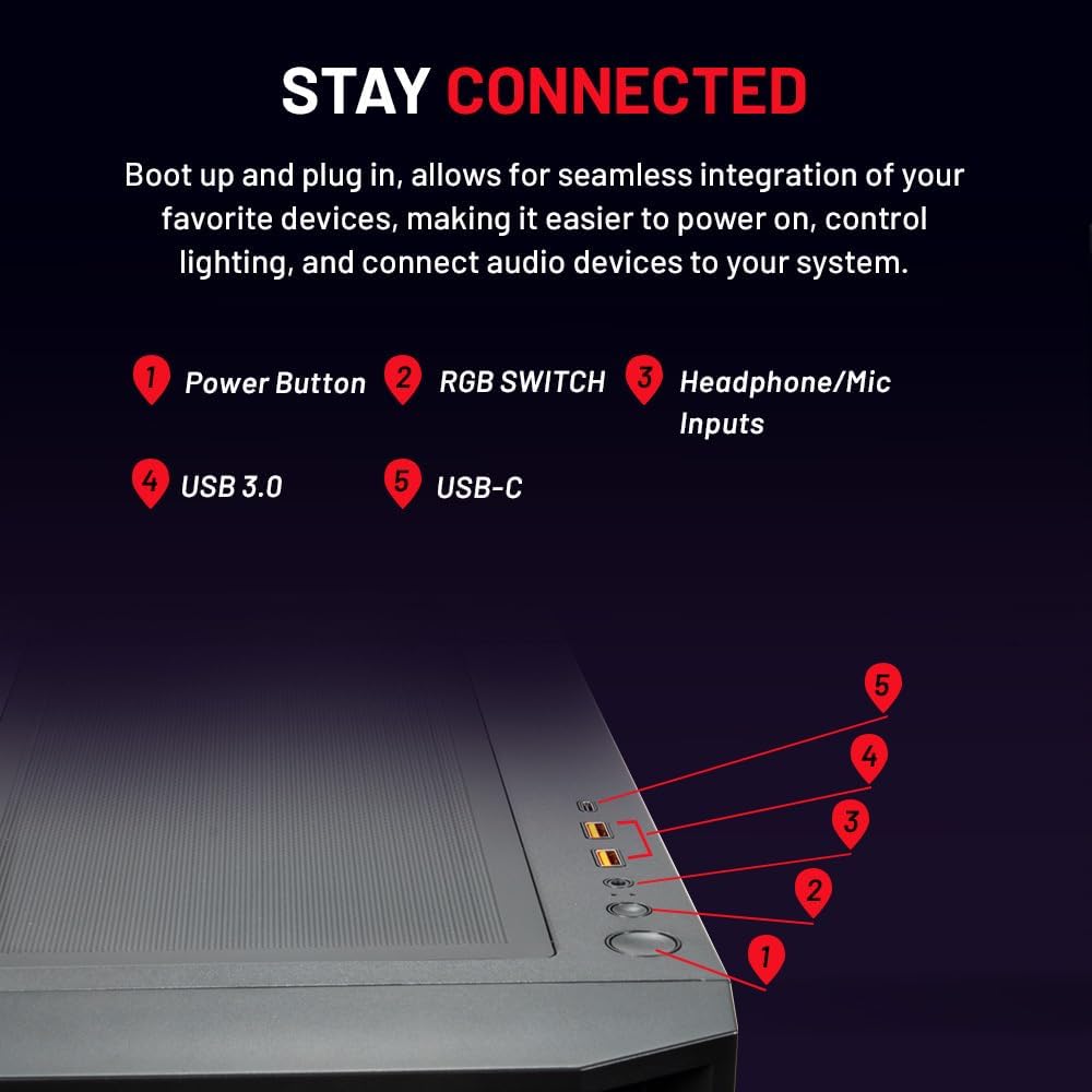 Skytech Gaming Rampage Desktop PC, Ryzen 7 9700X 3.8 GHz (5.5GHz), NVIDIA RTX 5070 12GB, 1TB Gen4 NVMe SSD, 32GB DDR5 RAM 6000 RGB, 850W Gold PSU, 360mm ARGB AIO, Wi-Fi, Win 11