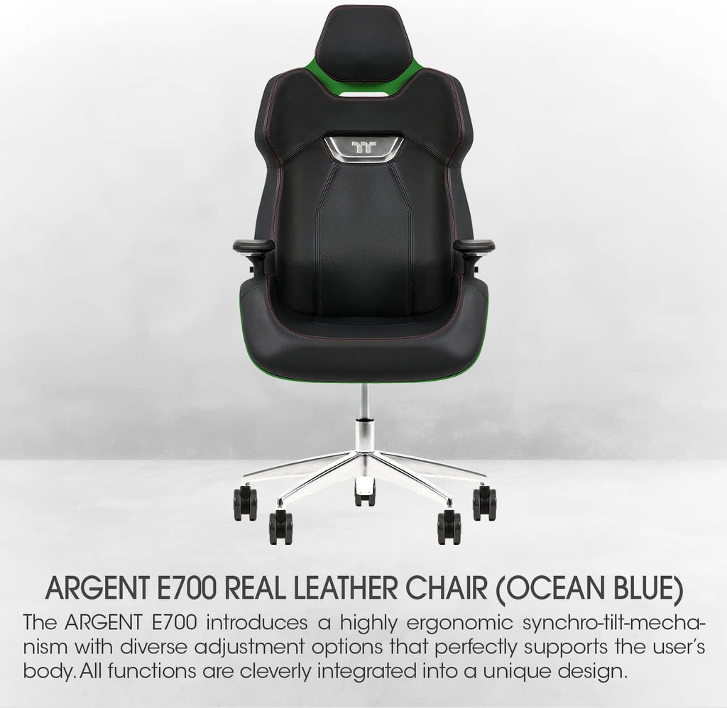 Thermaltake Argent E700 Real Leather Gaming Chair (Racing Green) Design by Studio F∙A∙Porsche, GGC-ARG-BGLFDL-01