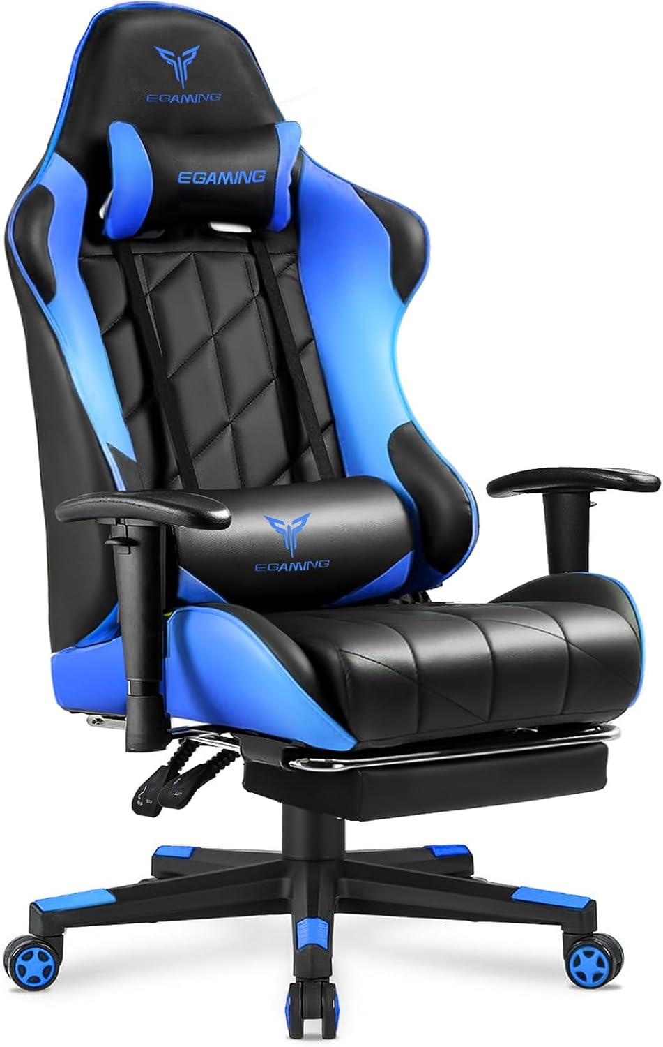 Gaming Chair, Big and Tall Video Game Chair with High Back PU Leather, Home Office Ergonomic Computer Chair with Footrest, Adjustable Height, 360° Swivel Wheels for Adults and Teens