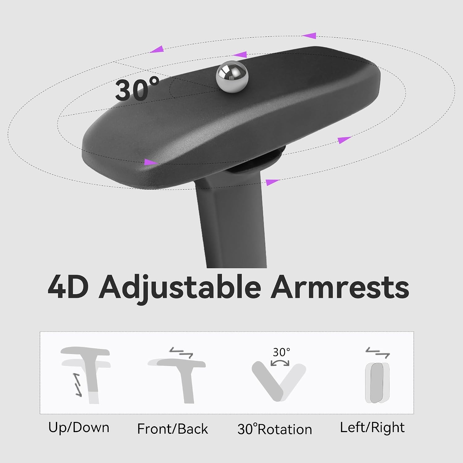 Gaming Chair 4D Adjustable Armrests - 155° Reclining & 320lb Capacity, High Back Ergonomic Computer Chair with Lumbar Support, Fabric Office Chair for Adults (Gray)