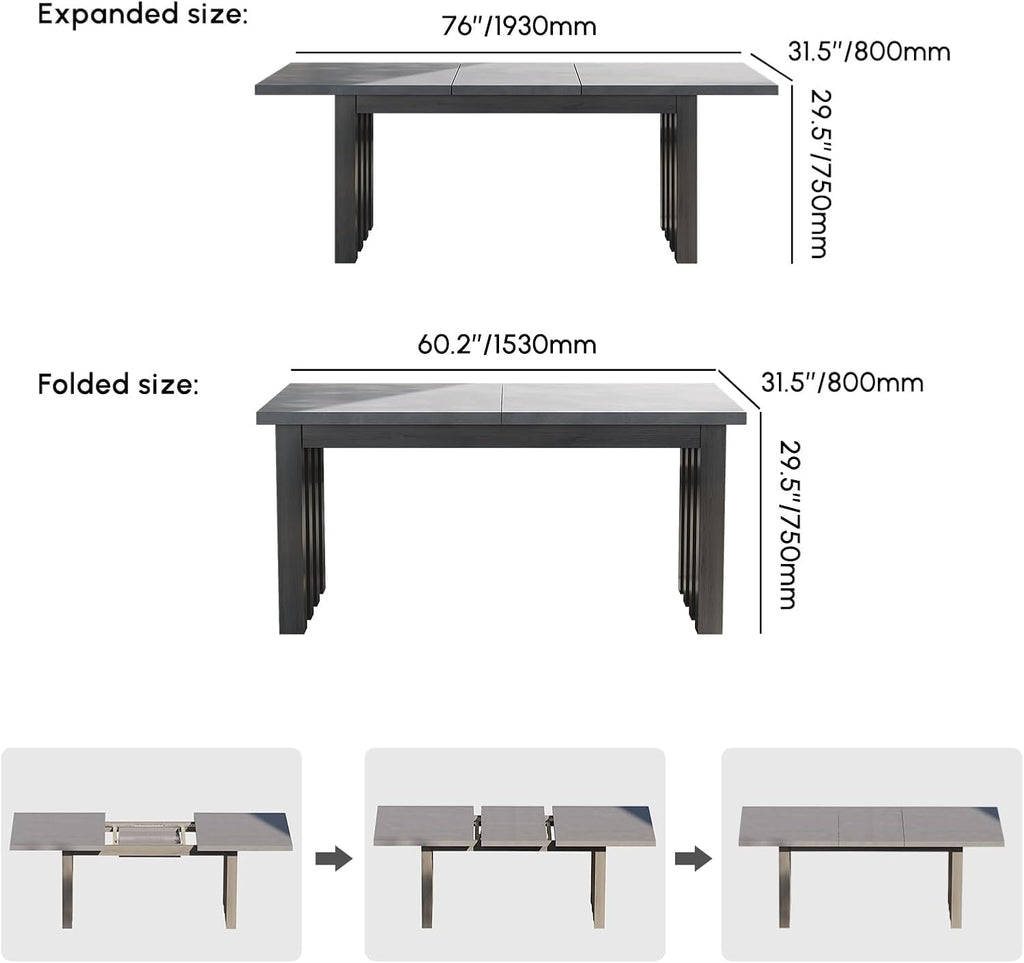 homary 7 Piece Outdoor Patio Dining Table Set, Aluminum Patio Dining Table Set with Extendable Table Top & 6 Woven Arm Chairs, Weatherproof Garden Furniture with Cushions for Backyard, Patio or Deck