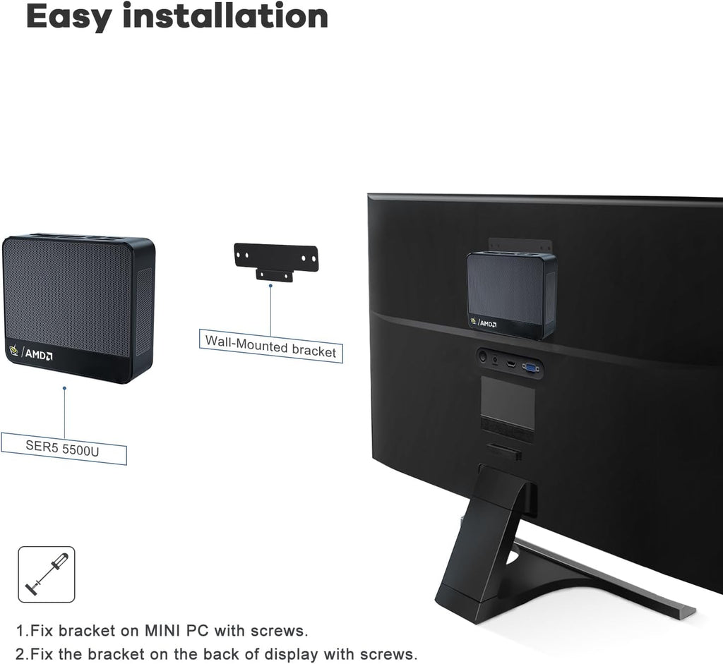 Beelink Mini PC, SER5 AMD Ryzen 5 5500U(7nm, 6C/12T) up to 4.0GHz, Mini Gaming Computer 32GB DDR4 RAM 500GB NVME SSD, Micro PC 4K@60Hz Dual Display, Mini Computer WiFi6/BT5.2/HTPC/W-11 Pro