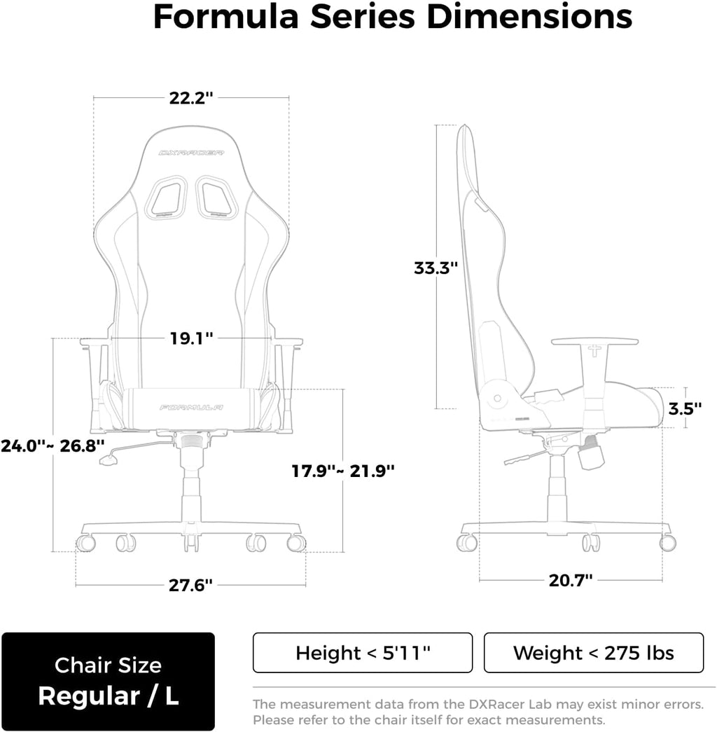 DXRacer Formula L Ergonomic Gaming Chair for Adults, Reclining Video Office Computer Chair with Lumbar Support and Headrest, Racing Style Height Adjustable (PVC Synthetic Leather, Graffiti)