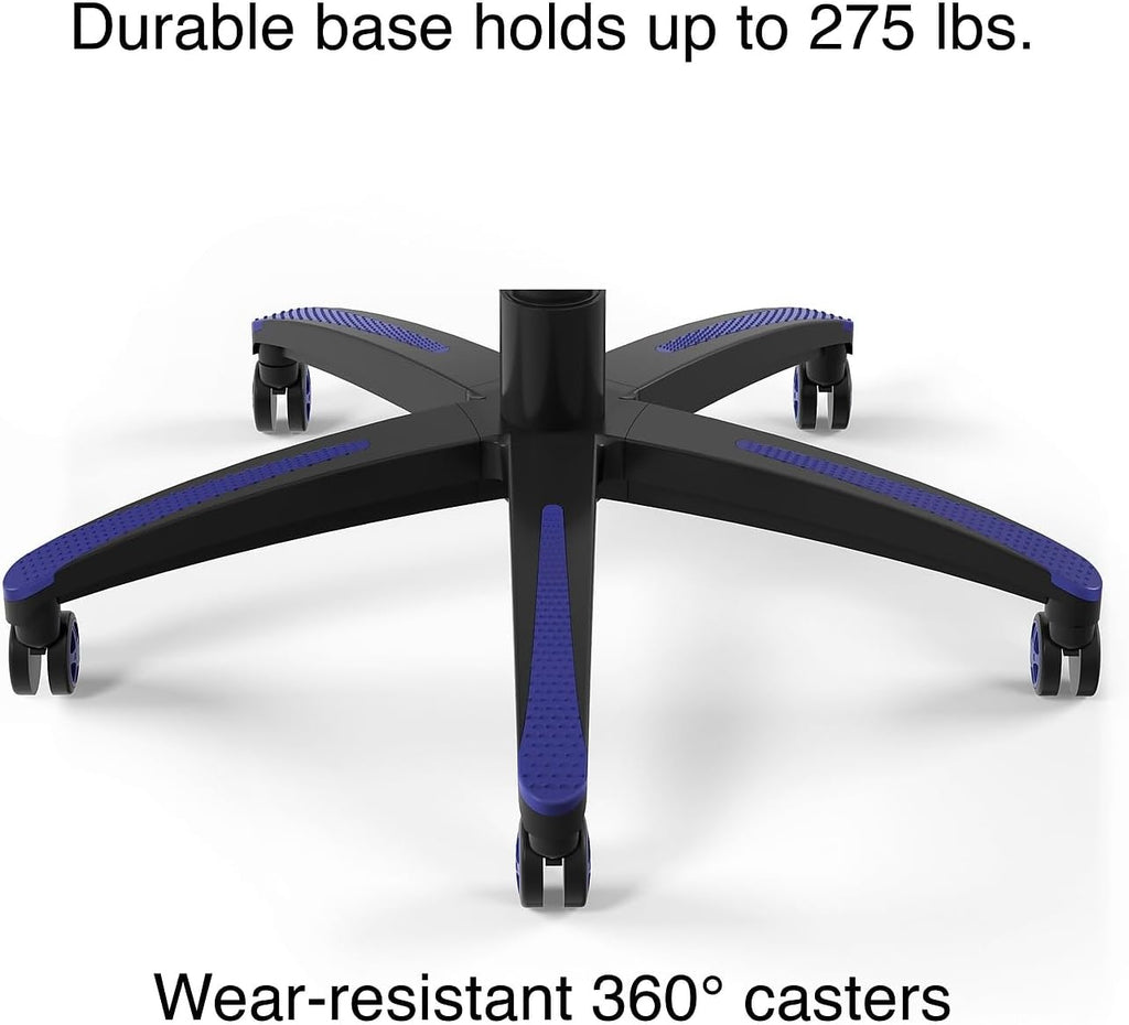 STAPLES Emerge Vartan Gaming Chair, Ergonomic, Adjustable Height, Swivel, Blue
