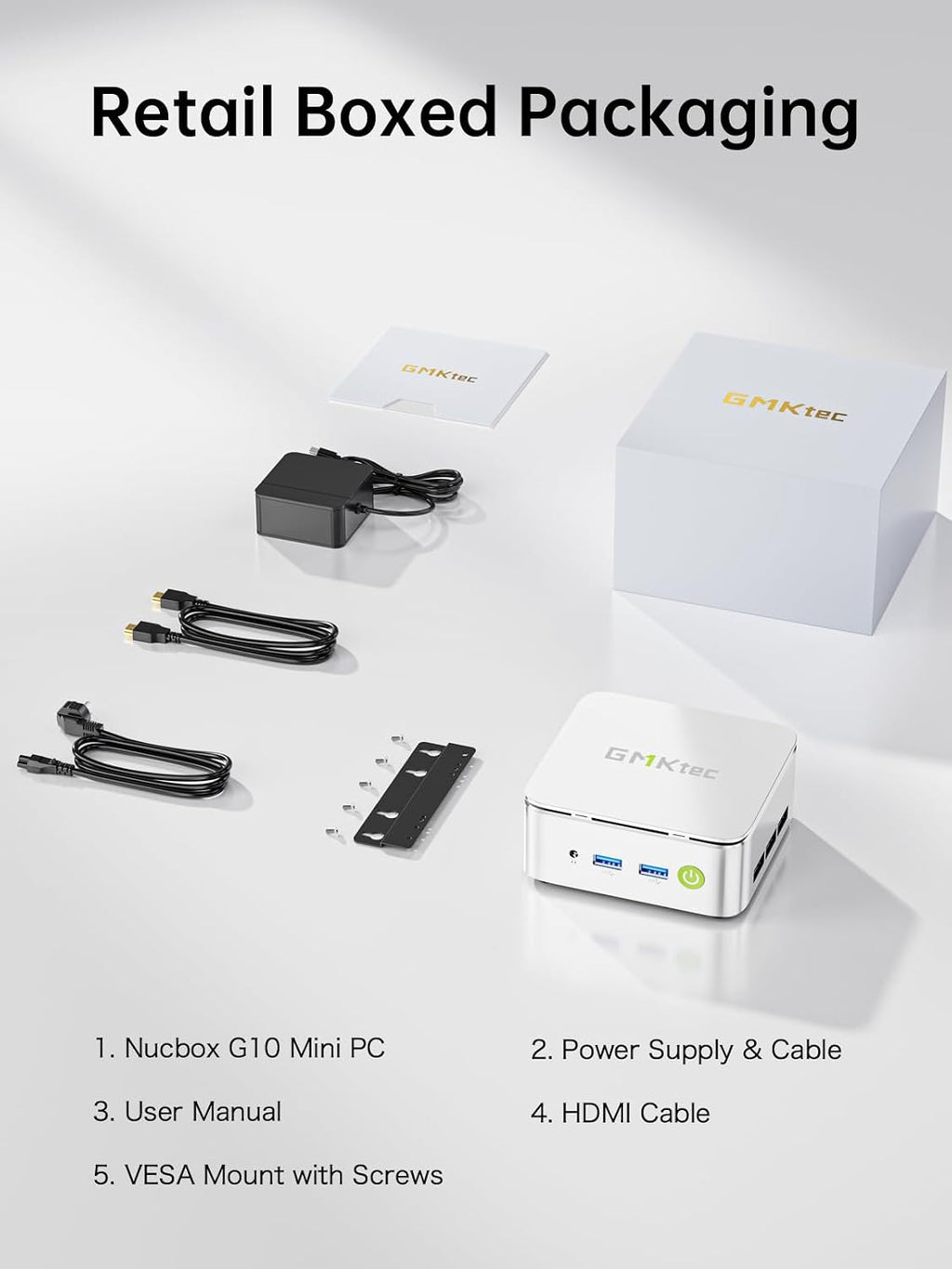 GMKtec Mini PC Ryzen 5 3500U 1TB NVMe SSD 16GB DDR4 2.5GbE NIC LAN Office Home Desktop Computers, HTPC Proxmox, HDMI 2.1, USB-C, DP Triple 4K Display Nucbox G10