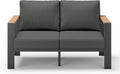 Aluminum Outdoor Patio Furniture Loveseat, All-Weather Patio Conversation Sets with Washable Thick Cushion, Morden Patio Furniture Set for Porch, Balcony, Deck, Yard, Graphite