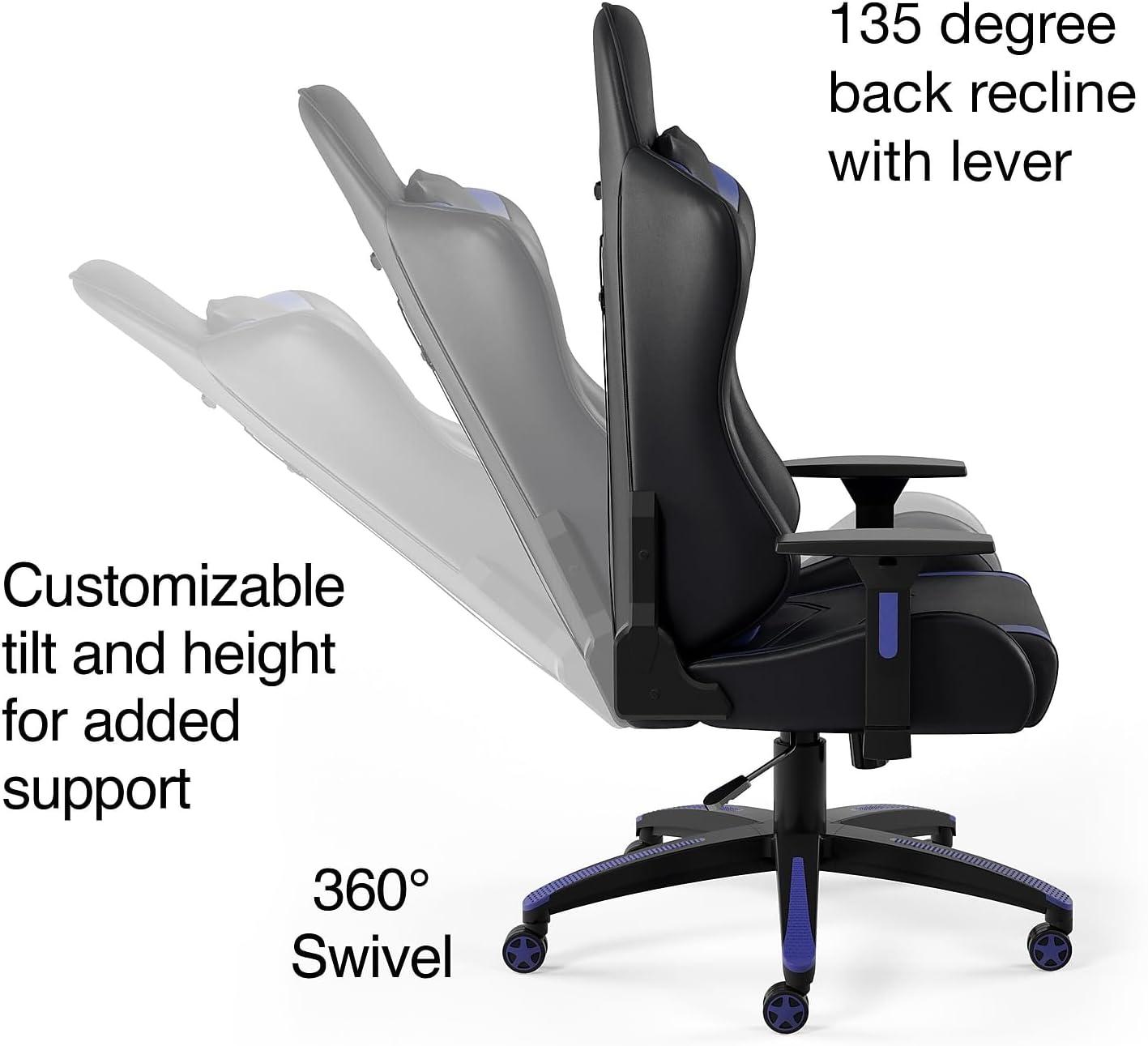 Staples Emerge Vartan Gaming Chair, Ergonomic, Adjustable Height, Swivel, Black, 2-Pack