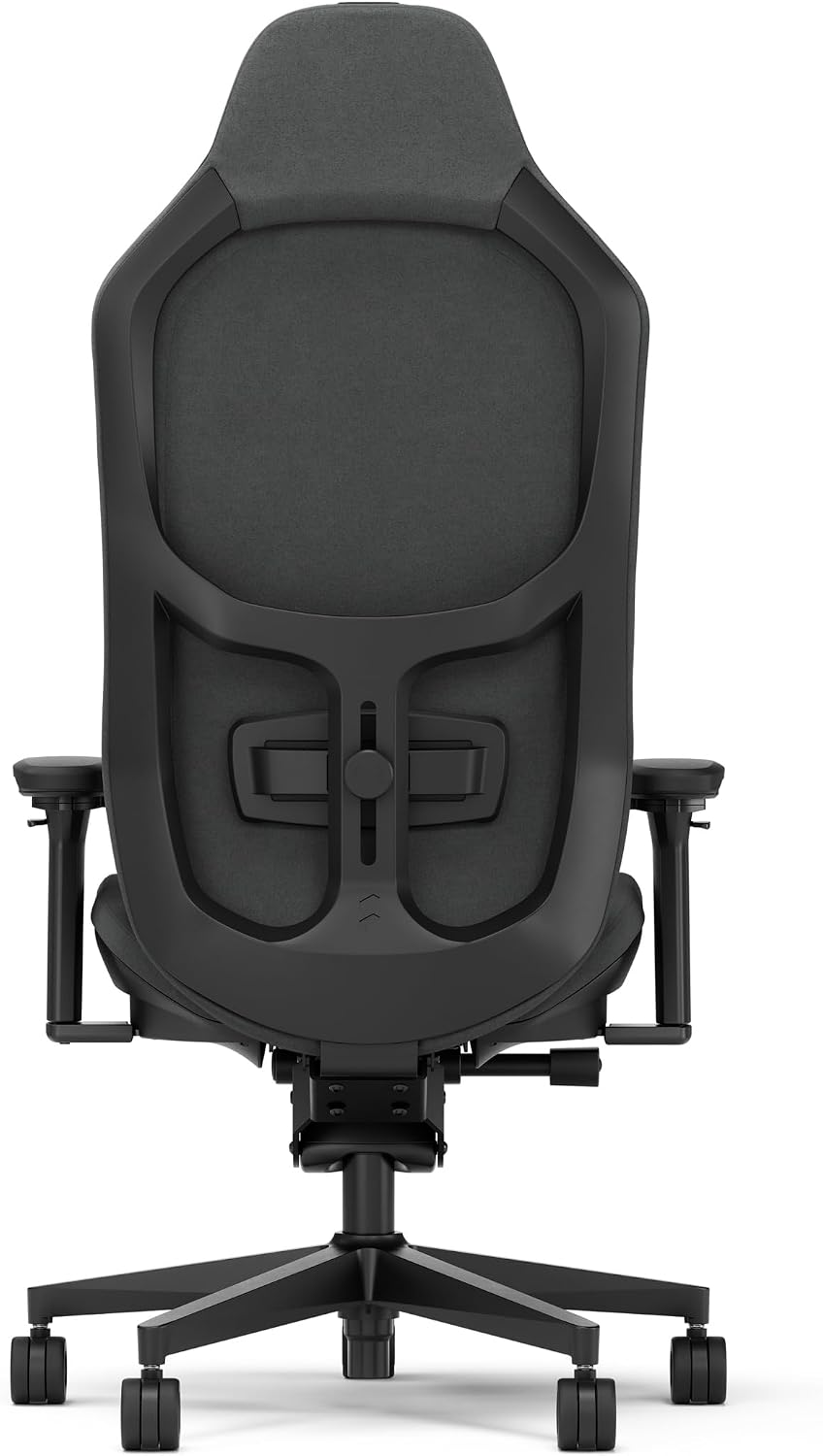Fractal Design Refine Fabric Dark Gaming Chair - Ergonomic Office Desk Chair Functionality with 4D Adjustable Armrests, High-Back Support, Lumbar Cushion, and Premium Fabric