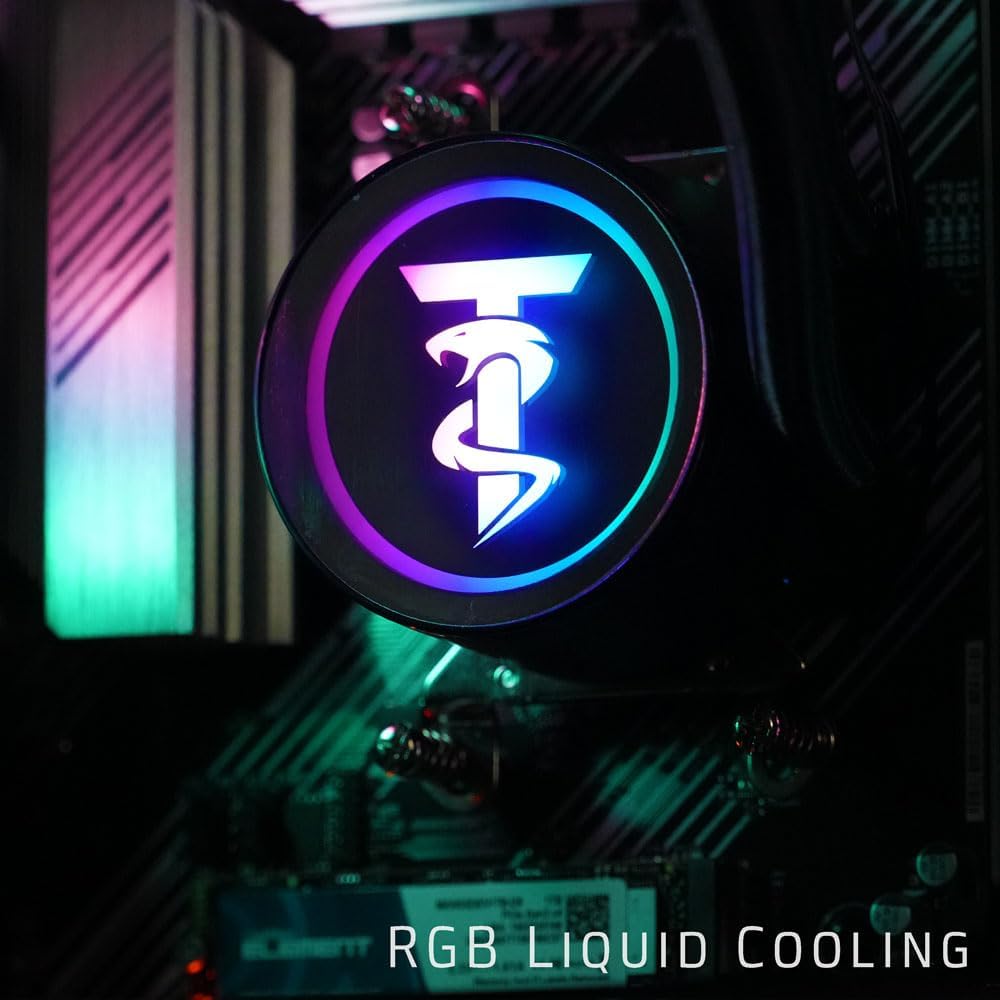 ViprTech Reaper 2.5 Liquid-Cooled PC - AMD Ryzen 7 8700F (5.0Ghz Turbo), AMD RX 9060 XT 16GB, 16GB DDR5 RAM, 1TB NVMe SSD, 800W Gold PSU, VR-Ready, WiFi BT, Win 11, Gaming Desktop Computer, Black