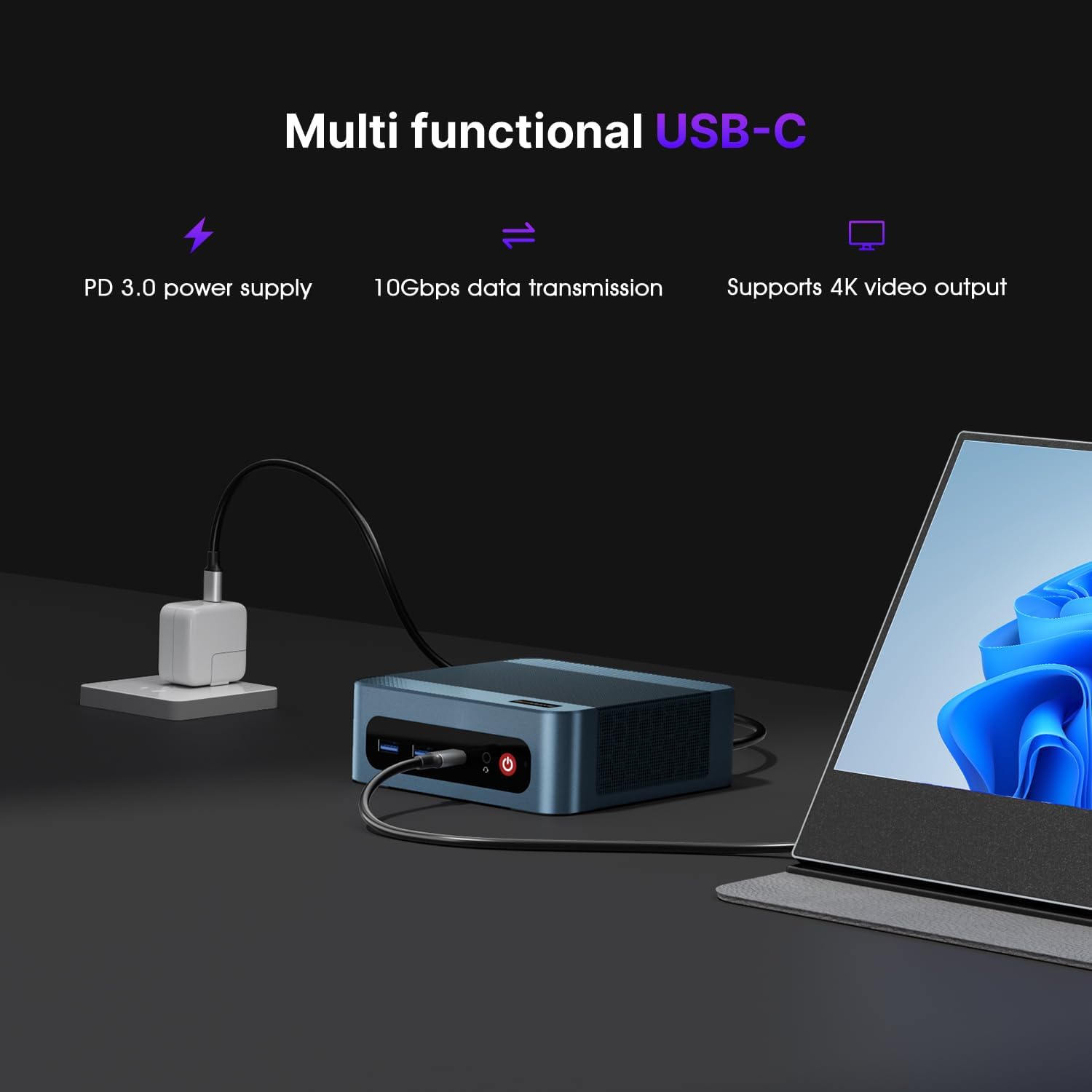 BOSGAME Mini PC Intel Core i5 12450H(8C/12T, up 4.4GHz), 16GB DDR4 RAM 1TB PCIe SSD, Mini Computers Dual LAN/4x USB3.2/WiFi6/BT5.2/HDMI+DP+USB-C/4K Triple Display