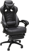 RESPAWN 110 Ergonomic Gaming Chair with Footrest Recliner - Racing Style High Back PC Computer Desk Office Chair - 360 Swivel, Adjustable Lumbar Support, Headrest Pillow, Padded Armrests - 2019 Grey