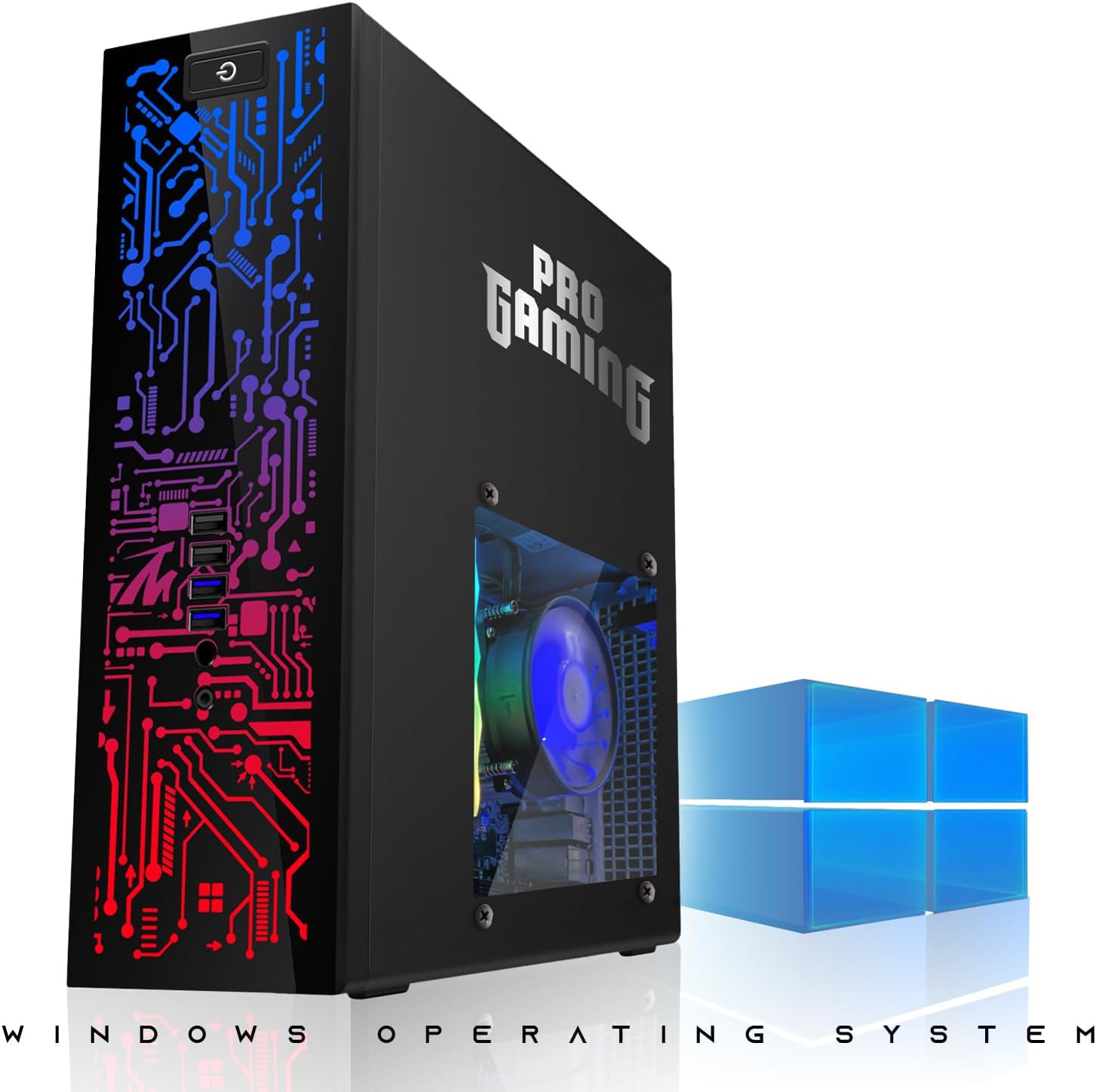 HP Black Desktop Computer PC–Intel Core i5,16GB ARGB RAM,512GB SSD,GT-1030 Graphic Card,24 Inch Curved Monitor,RGB KBM with AI Copilot Key,RGB Headphone,Webcam,Windows 11 (Renewed