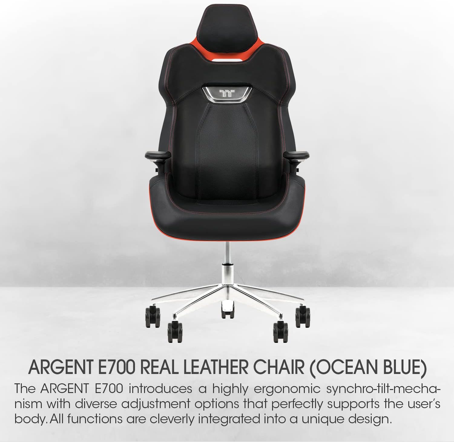 Thermaltake ARGENT E700 Real Leather Gaming Chair (Flaming Orange) Design by STUDIO F∙A∙PORSCHE, GGC-ARG-BRLFDL-01