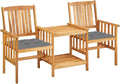 vidaXL Patio Bistro Set - ic Acacia Wood Patio Chairs and Tea Table with Cushions - Perfect Outdoor Furniture for Garden and Patio