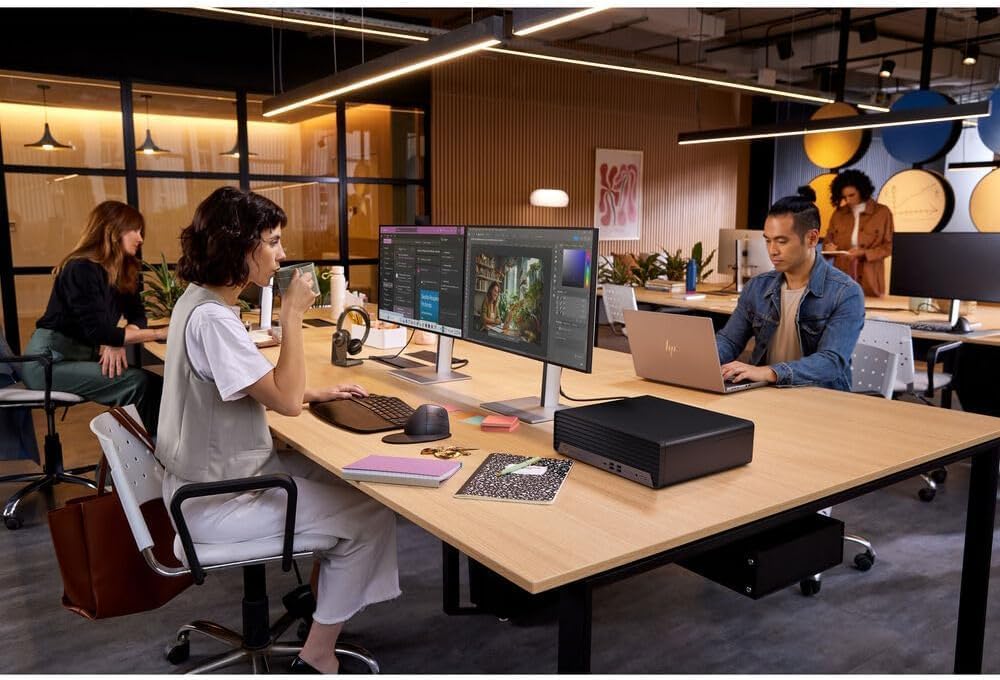 HP Elite 805 G9 SFF Desktop Computer, 6-Core AMD Ryzen 5 (16MB Smart Cache), 8GB DDR5, 256GB PCIeSSD, Radeon 740M Graphics, Dual 4K Display Support, USB-C, HDMI, RJ-45, Wi-Fi, Business&Gaming, Win11
