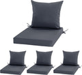 Outdoor Cushions for Patio Furniture, Waterproof Outdoor Chair Cushion w/Fade-Resistant, Removable & Machine-Washable Cover, 22x22 Inch, Deep Seat Sofa/Couch Pad Replacement – Set of 4, Dark Grey