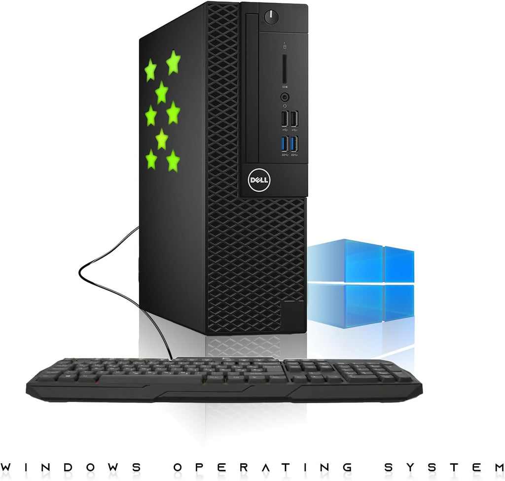 Dell Desktop PC Gaming Bundle - Core i7, 16GB RAM, 1TB SSD, 24-inch Curved Monitor, GT 1030, RGB Keyboard with AI-Enhanced Copilot Key and Mouse, RGB Headphone, Webcam, Wi-Fi, Win 11 Pro (Renewed)