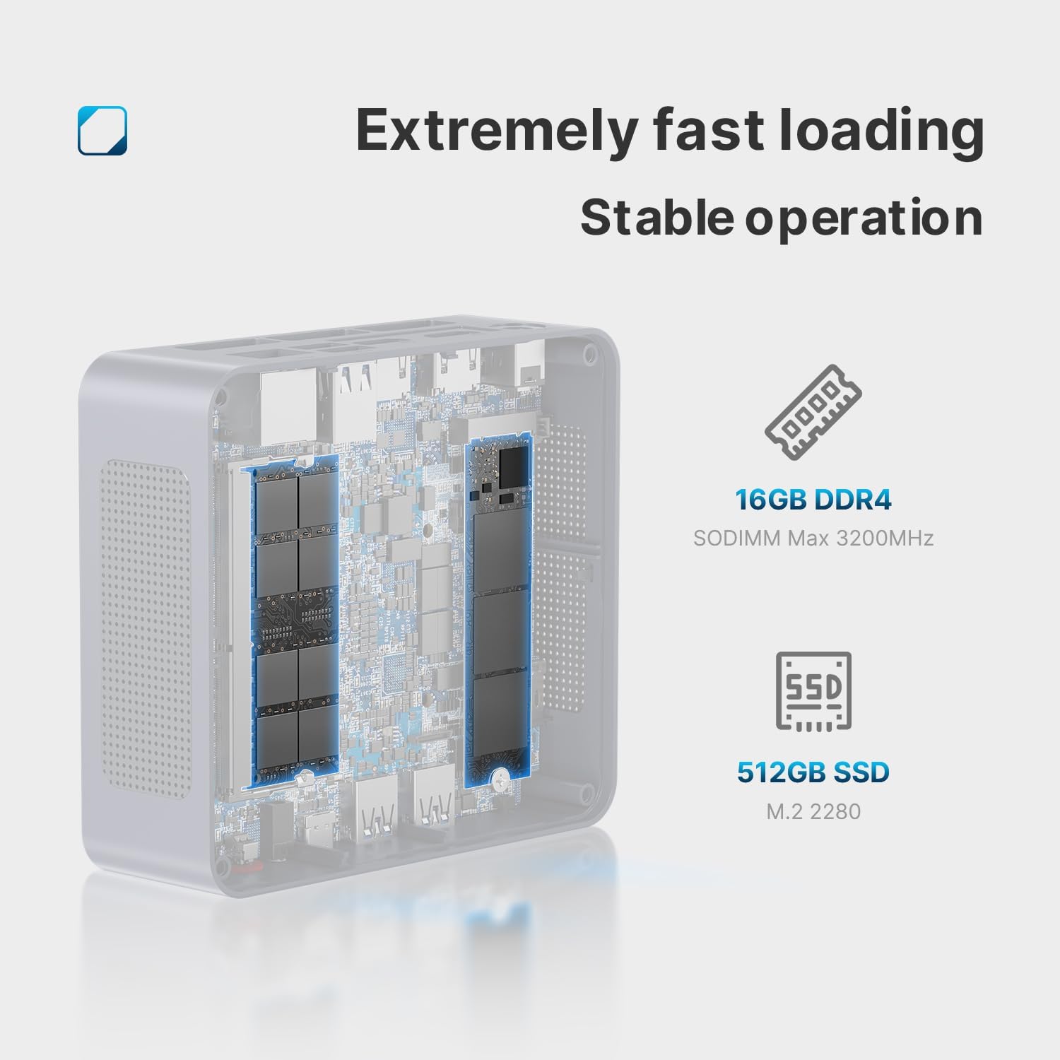 BOSGAME B95 Mini PC Desktop Computers, Intel 12th N95, 16GB DDR4 512GB SSD, 4K Triple Display, Dual HDMI & Type-C, WiFi 5/BT 5.0, Micro Desktop PC for Office, Home Theater, Streaming