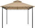 Yaheetech Gazebo for Patios - 11x11ft Outdoor Powder-Coated Steel Frame Gazebo, Double Roofs Grill Shelters BBQ Pavilion for Lawn/Backyard/Garden/Deck, Khaki