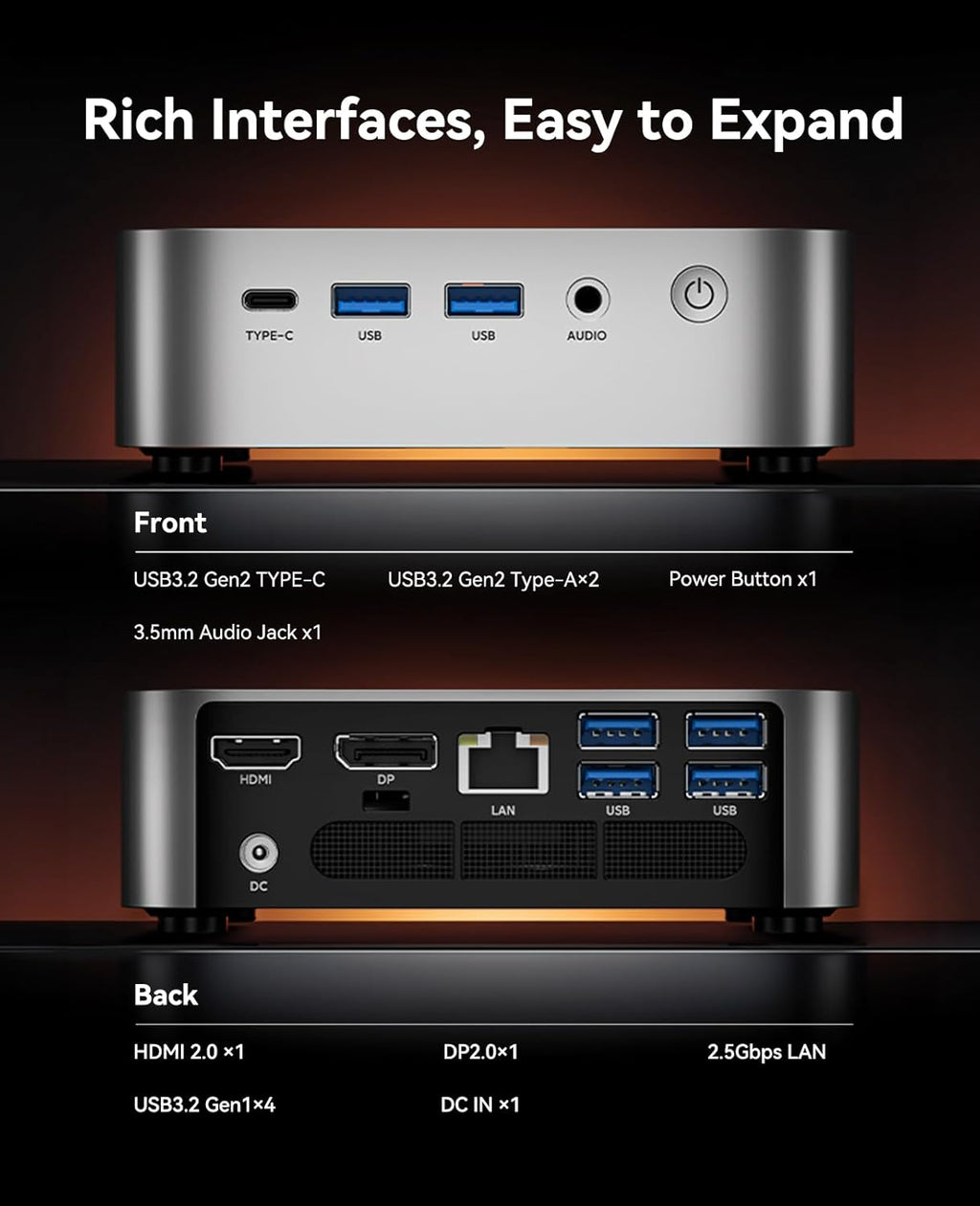 ACEMAGICIAN M1 Mini PC AMD Ryzen 7 7735HS 24GB LPDDR5 512GB PCle SSD Mini Computers(8C/16T, up to 4.75GHz), Radeon 680M 4K Triple Display Desktop Computer 3.2Type-C/LAN 2.5G/BT5.2/WiFi6 Retro