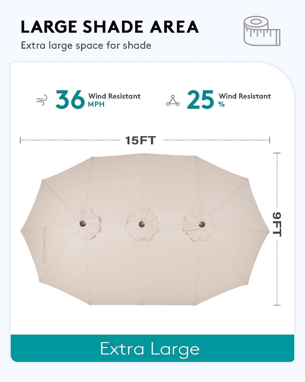 SERWALL HDPE Patio Furniture Set with 15FT Patio Umbrella, 7-piece Outdoor Sectional Sofa Set, All Weather Patio Couch Set for Deck, Gray & Beige(Umbreall Base not Included)