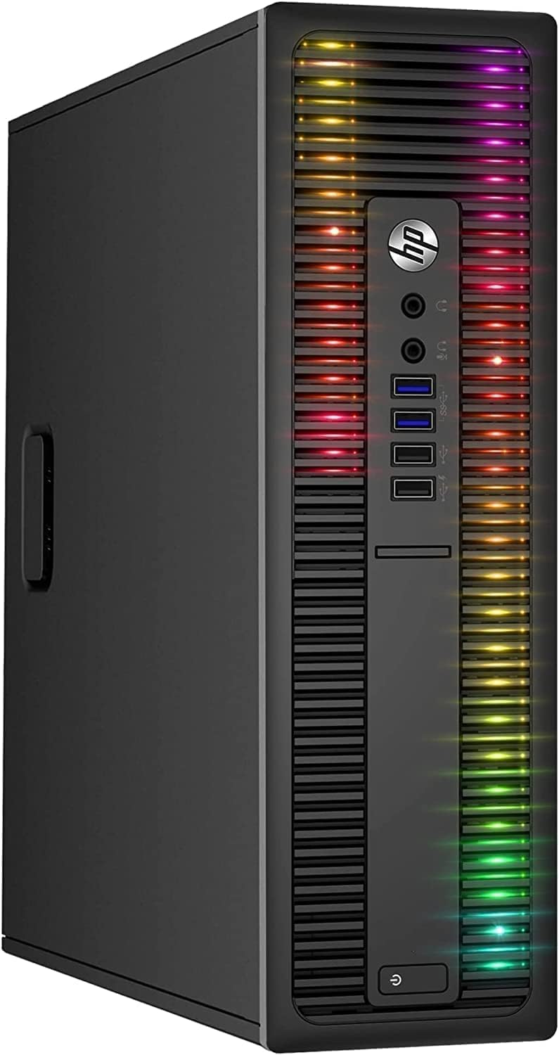 HP EliteDesk Desktop RGB Lights Computer AMD A-Series Processor 8 GB RAM, 512 GB SSD, Windows 11 64-bit, Wi-Fi, Gaming PC Keyboard & Mouse (Renewed)