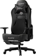 AutoFull C3 Gaming Chair, Racing Style Gaming Chair with Ergonomic Lumbar Support,Adjustable High Back Velvet Material PC Chair with Footrest,Black