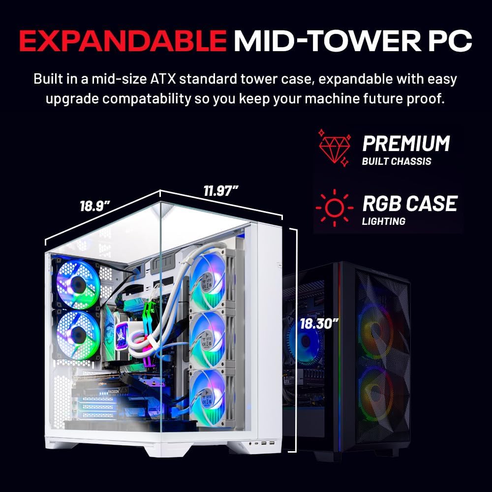 Skytech Gaming O11 Vision Gaming PC, AMD Ryzen 7 9850X3D 4.7GHz, NVIDIA RTX 5070 Ti 16GB VRAM, 2TB Gen4 NVMe SSD, 32GB DDR5 RAM 5600, 850W Gold ATX 3 PSU, 360 ARGB AIO, WI-FI 5, Windows 11, Desktop