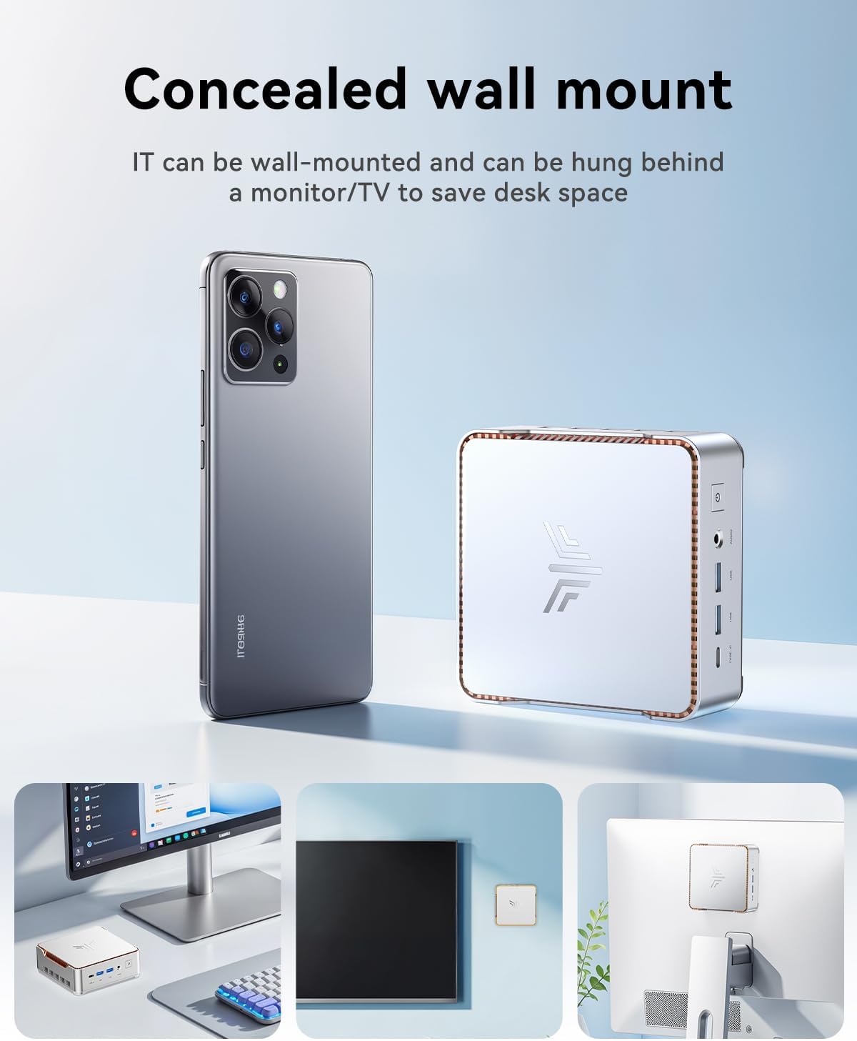 KAMRUI Hyper H2 Mini Gaming PC, in-tel Core i7-14650HX (Beat 14450, up to 5.2GHz) 32GB RAM 1TB SSD Mini Desktop Computers, Triple 4K Display 6*USB3.2, USB-C, HDMI, DP, WiFi6, BT5.2, Office Home