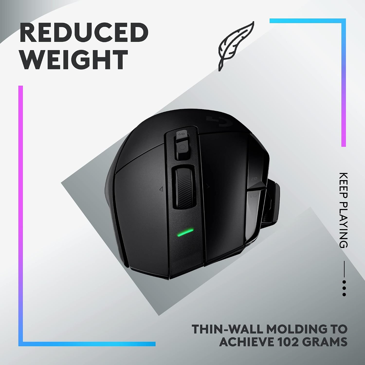Logitech G502 X Lightspeed Wireless Gaming Mouse: Optical Switches, 13 Buttons, <140 hrs Battery Life & USB-C, Infinite Scroll Toggle, PowerPlay Wireless Charging Capable, for PC/MacOS - Black
