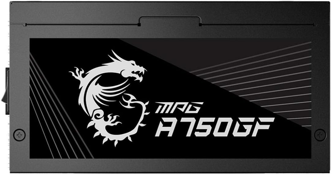 MSI MPG A750GF Gaming Power Supply - Full Modular - 80 Plus Gold Certified 750W - 100% Japanese 105°C Capacitors - Compact Size - ATX PSU