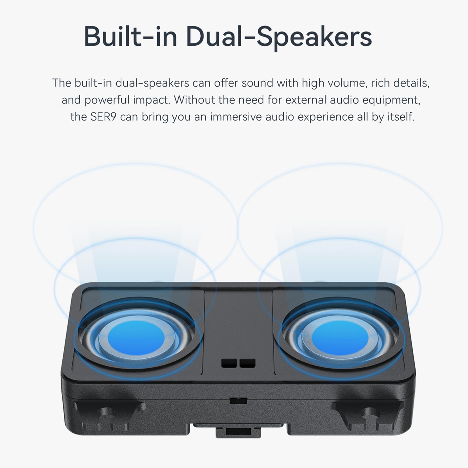Beelink SER9 Pro AI Mini PC, AMD Ryzen AI 9 HX 370(80TOPS,12C/24T,5.1GHz), 32G LPDDR5X 1TB PCIe4.0 x4 SSD, AI PC AMD Radeon 890M NPU 50 AI Tops, Built-in MIC/Speakers/USB4/WiFi6/BT5.2/2.5G